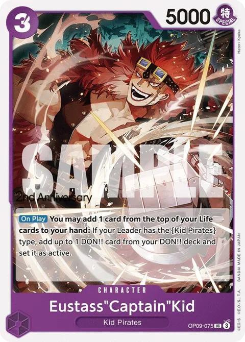 Eustass"Captain"Kid OP09-075 Tournament One Piece card from Emperors in the New World: 2nd Anniversary Tournament Cards