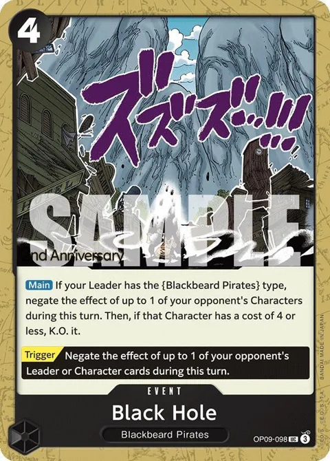 Black Hole OP09-098 Tournament One Piece card from Emperors in the New World: 2nd Anniversary Tournament Cards