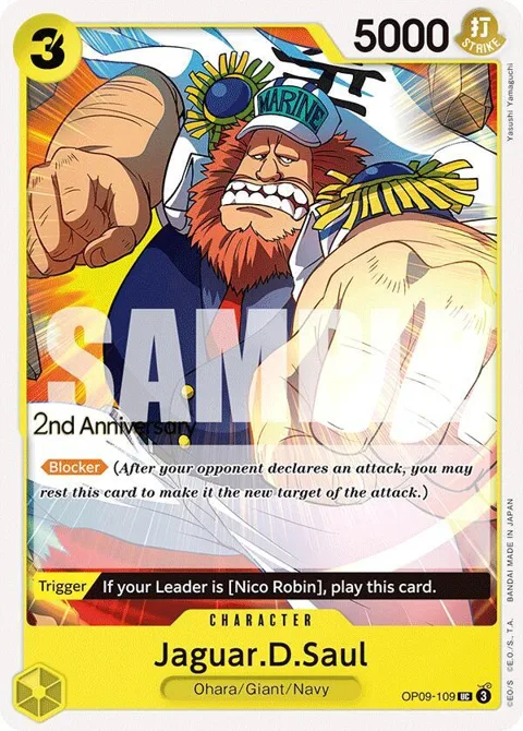 Jaguar.D.Saul OP09-109 Tournament One Piece card from Emperors in the New World: 2nd Anniversary Tournament Cards