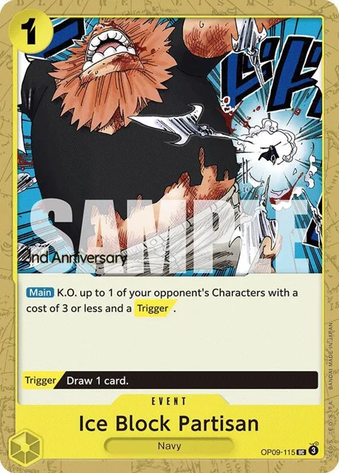 Ice Block Partisan OP09-115 Tournament One Piece card from Emperors in the New World: 2nd Anniversary Tournament Cards