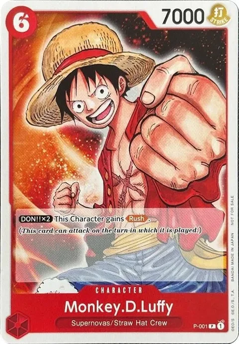 Monkey.D.Luffy P-001 One Piece card from One Piece Demo Deck Cards