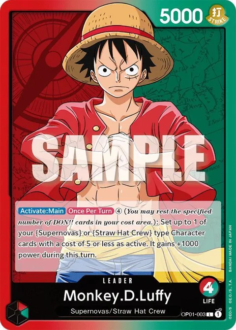 Monkey.D.Luffy OP01-003 Demo Deck One Piece card from One Piece Demo Deck Cards