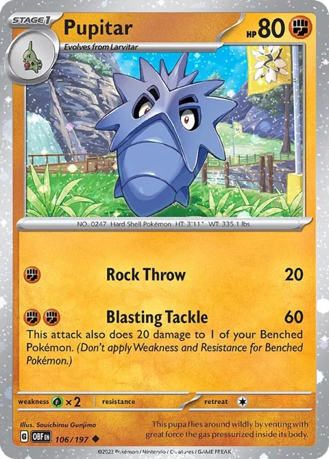 Pupitar - 106/197 Cosmos Holo #106/197 Holofoil Pokémon card from Miscellaneous Cards & Products