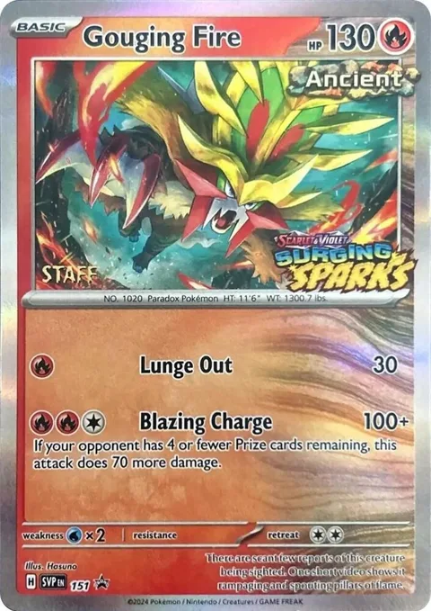 Gouging Fire - 151 Staff #151 Holofoil Pokémon card from Scarlet & Violet Promo Cards