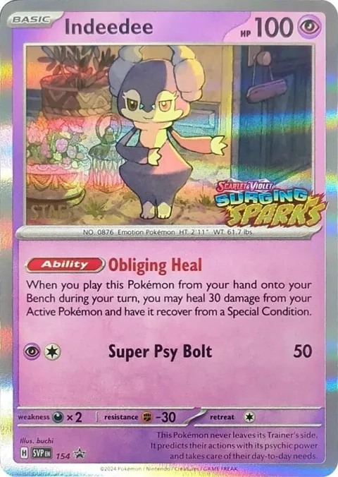 Indeedee - 154 Staff #154 Holofoil Pokémon card from Scarlet & Violet Promo Cards