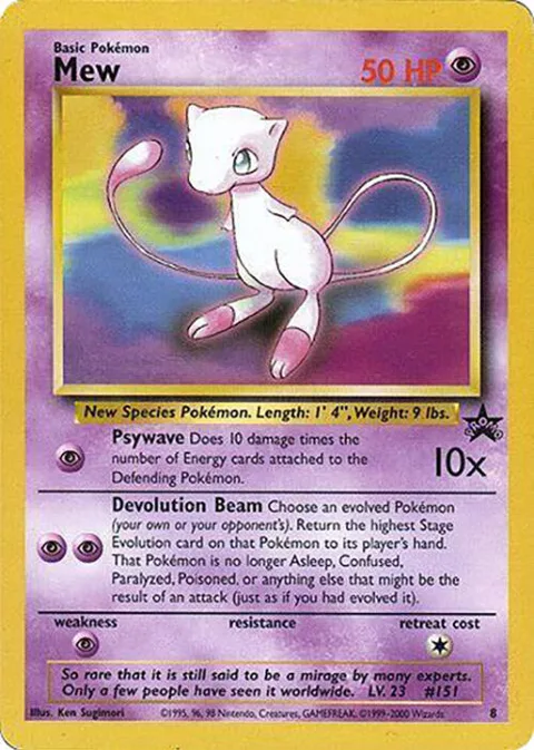 Mew - 8 Glossy Finish #8 Pokémon card from WoTC Promo