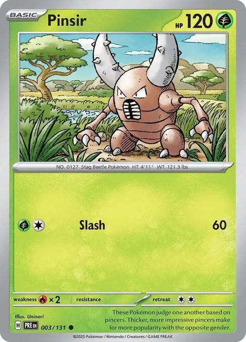 Pinsir #003/131 Pokémon card from Prismatic Evolutions