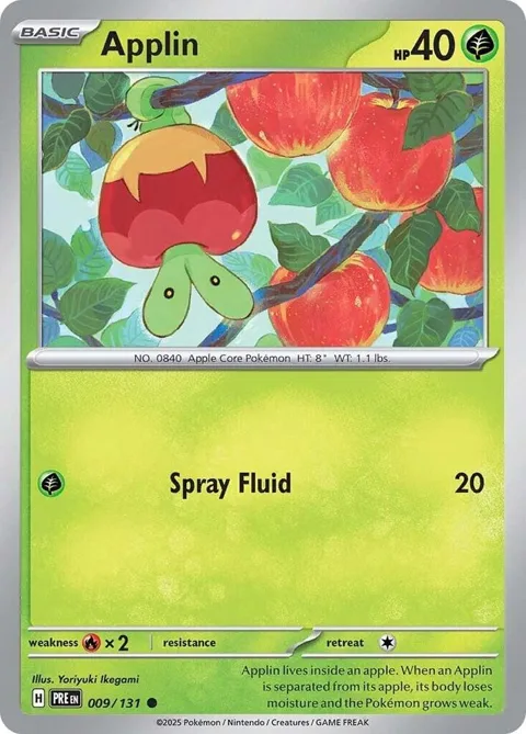 Applin #009/131 Pokémon card from Prismatic Evolutions