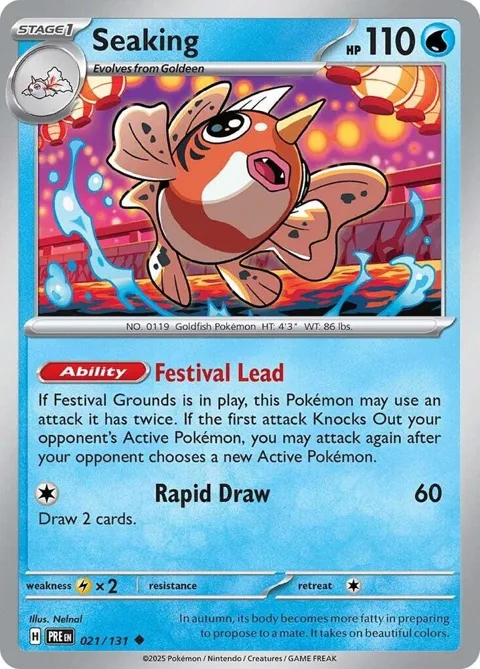 Seaking #021/131 Pokémon card from Prismatic Evolutions