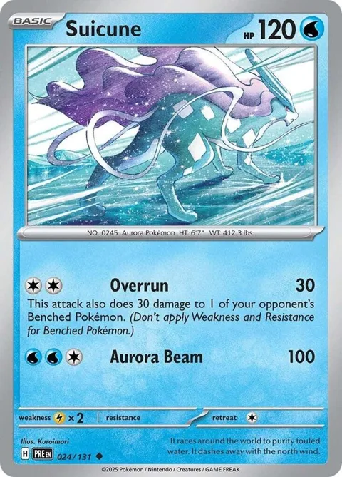 Suicune #024/131 Reverse Holofoil Pokémon card from Prismatic Evolutions