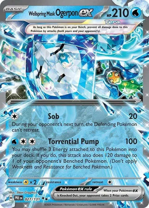 Wellspring Mask Ogerpon ex #027/131 Holofoil Pokémon card from Prismatic Evolutions