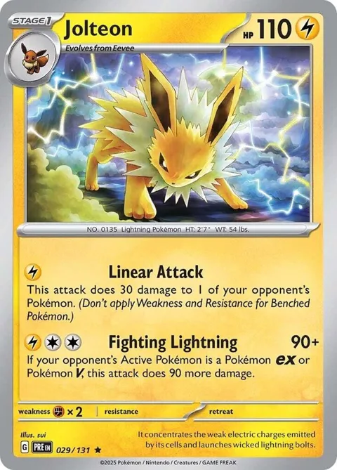 Jolteon #029/131 Holofoil Pokémon card from Prismatic Evolutions