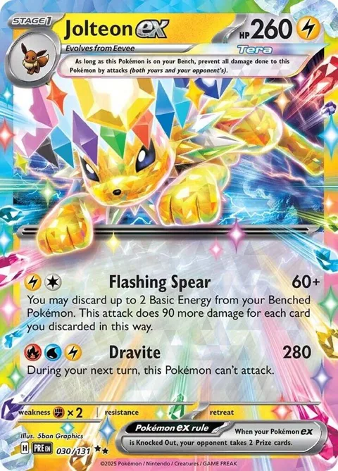 Jolteon ex #030/131 Holofoil Pokémon card from Prismatic Evolutions