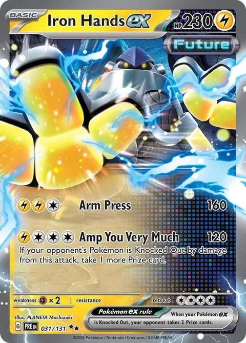 Iron Hands ex #031/131 Holofoil Pokémon card from Prismatic Evolutions