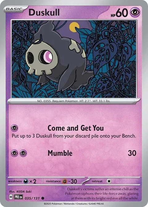 Duskull #035/131 Pokémon card from Prismatic Evolutions