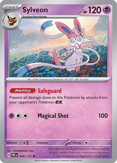 Sylveon #040/131 Reverse Holofoil Pokémon card from Prismatic Evolutions