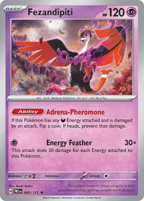 Fezandipiti #045/131 Holofoil Pokémon card from Prismatic Evolutions