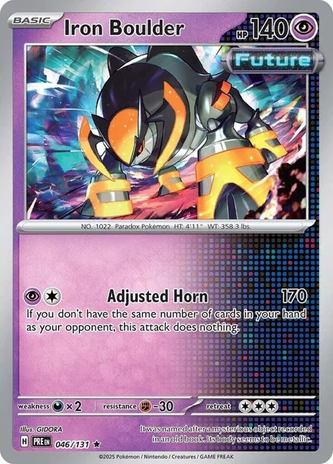 Iron Boulder #046/131 Holofoil Pokémon card from Prismatic Evolutions