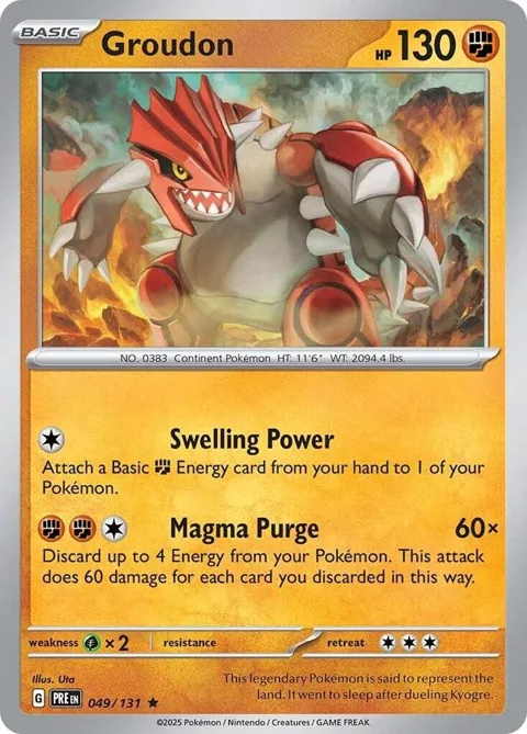Groudon #049/131 Holofoil Pokémon card from Prismatic Evolutions