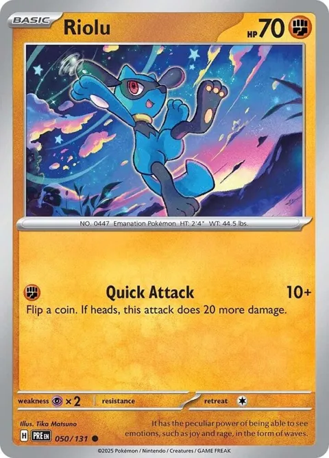 Riolu #050/131 Pokémon card from Prismatic Evolutions