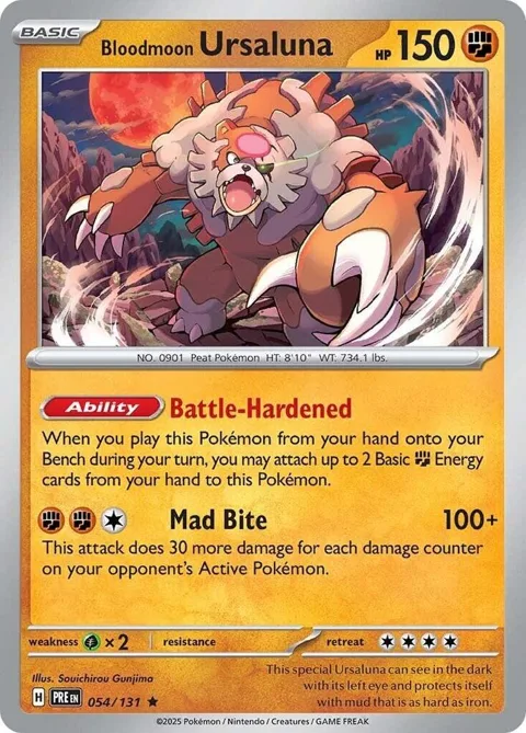 Bloodmoon Ursaluna #054/131 Holofoil Pokémon card from Prismatic Evolutions