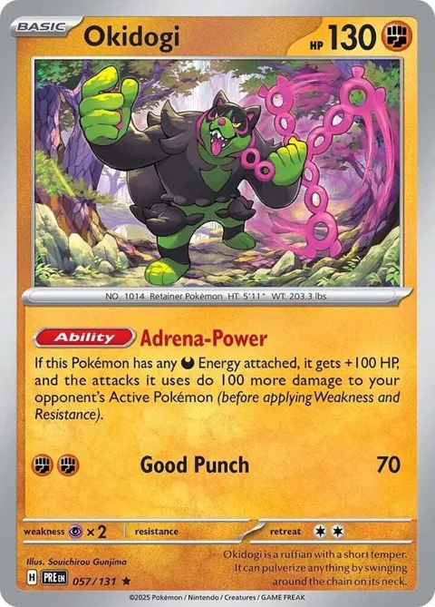 Okidogi #057/131 Reverse Holofoil Pokémon card from Prismatic Evolutions