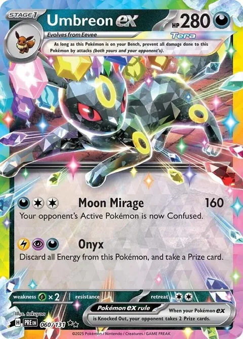 Umbreon ex #060/131 Holofoil Pokémon card from Prismatic Evolutions