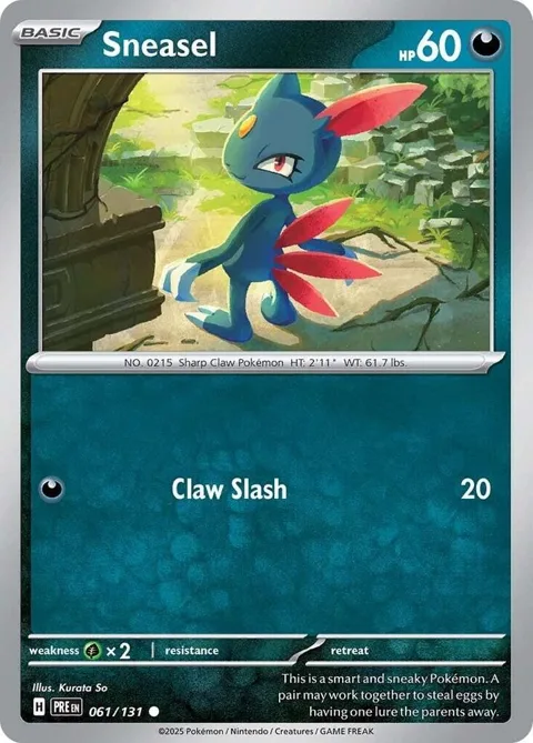 Sneasel #061/131 Pokémon card from Prismatic Evolutions