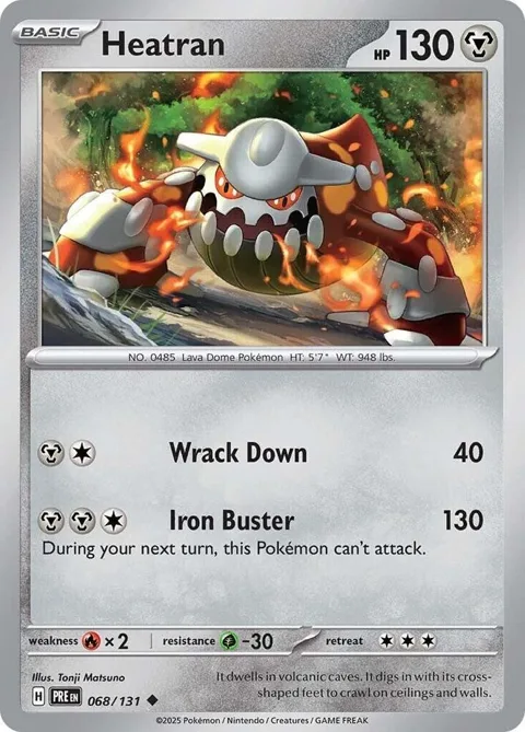 Heatran #068/131 Pokémon card from Prismatic Evolutions