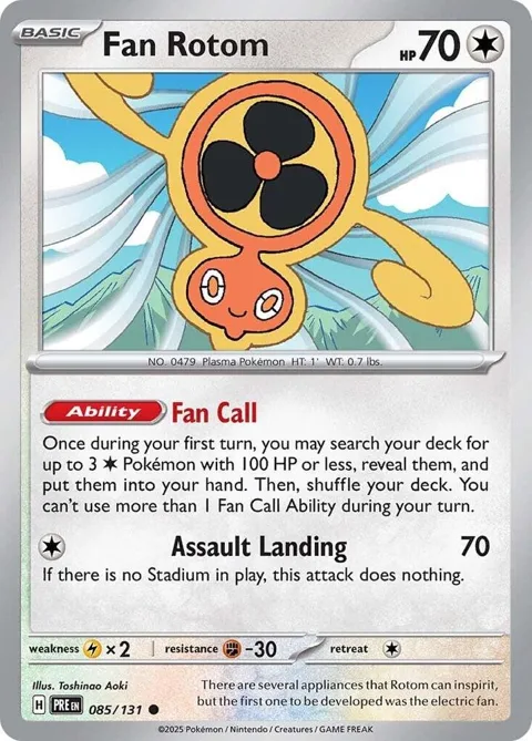 Fan Rotom #085/131 Reverse Holofoil Pokémon card from Prismatic Evolutions