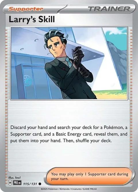 Larry's Skill #115/131 Reverse Holofoil Pokémon card from Prismatic Evolutions