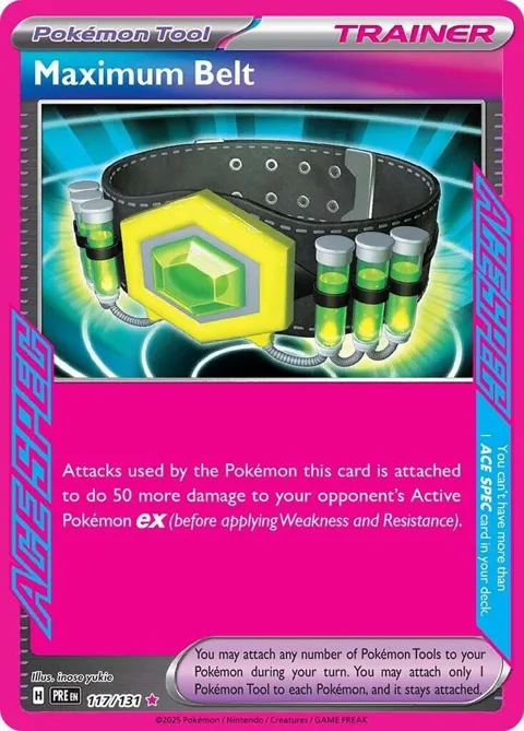 Maximum Belt #117/131 Holofoil Pokémon card from Prismatic Evolutions