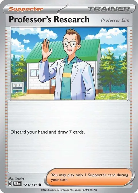 Professor's Research [Professor Elm] #123/131 Pokémon card from Prismatic Evolutions