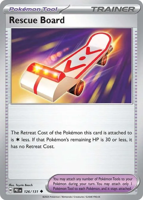 Rescue Board #126/131 Reverse Holofoil Pokémon card from Prismatic Evolutions
