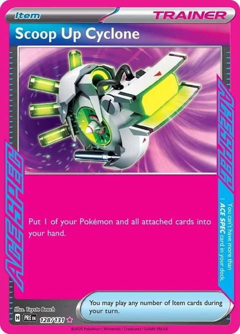 Scoop Up Cyclone #128/131 Holofoil Pokémon card from Prismatic Evolutions