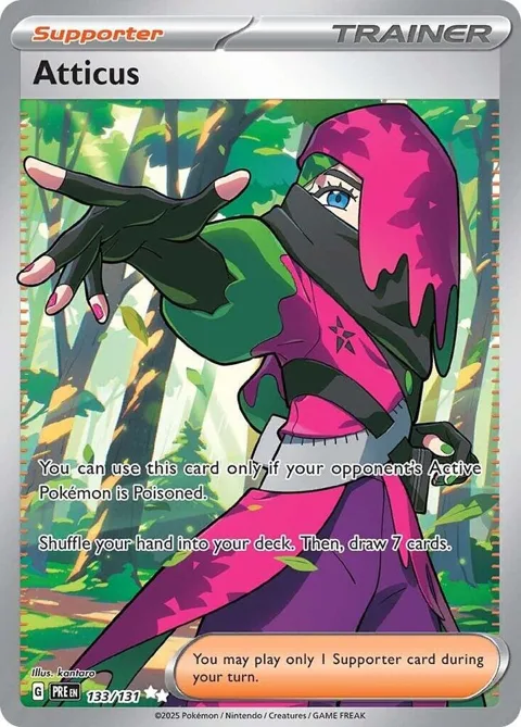 Atticus #133/131 Holofoil Pokémon card from Prismatic Evolutions