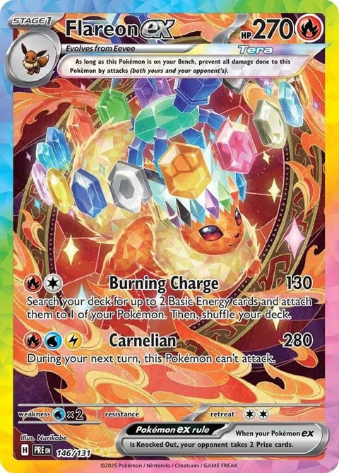 Flareon ex #146/131 Holofoil Pokémon card from Prismatic Evolutions