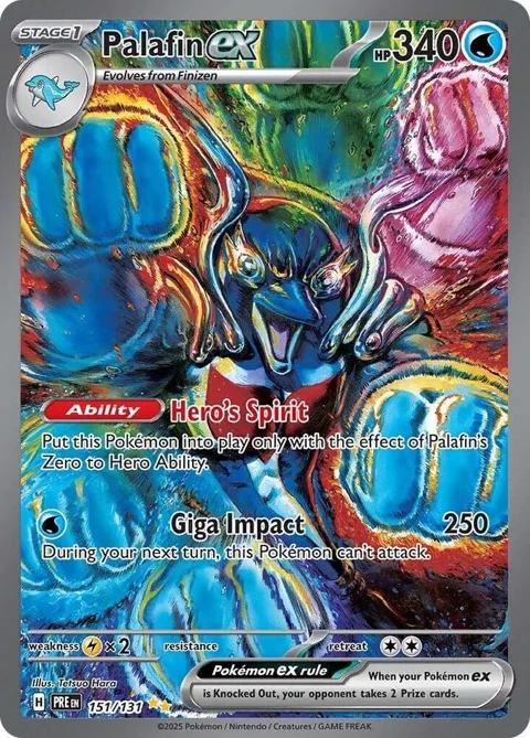 Palafin ex #151/131 Holofoil Pokémon card from Prismatic Evolutions