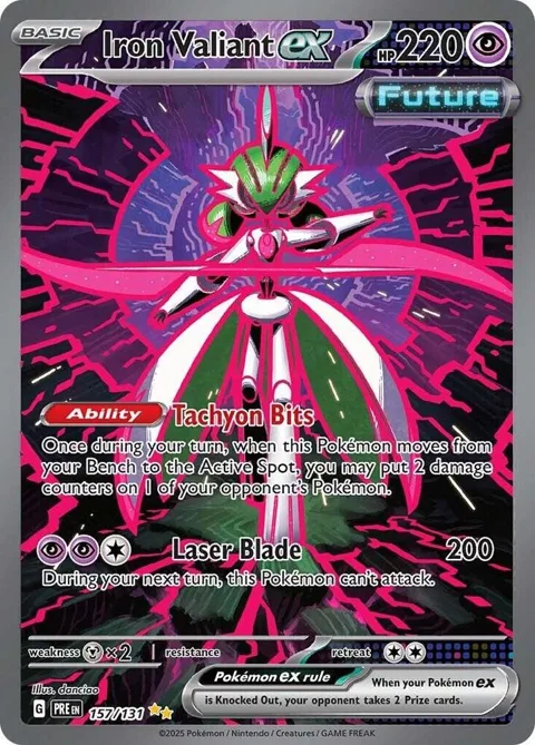 Iron Valiant ex #157/131 Holofoil Pokémon card from Prismatic Evolutions