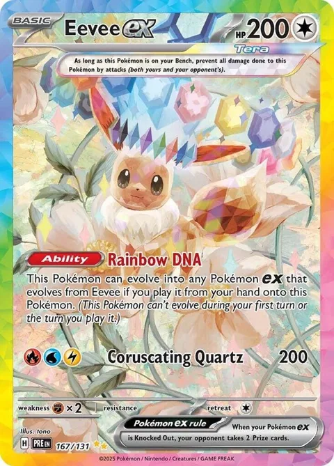 Eevee ex #167/131 Holofoil Pokémon card from Prismatic Evolutions