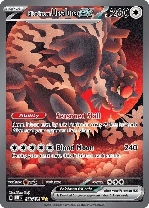 Bloodmoon Ursaluna ex #168/131 Holofoil Pokémon card from Prismatic Evolutions