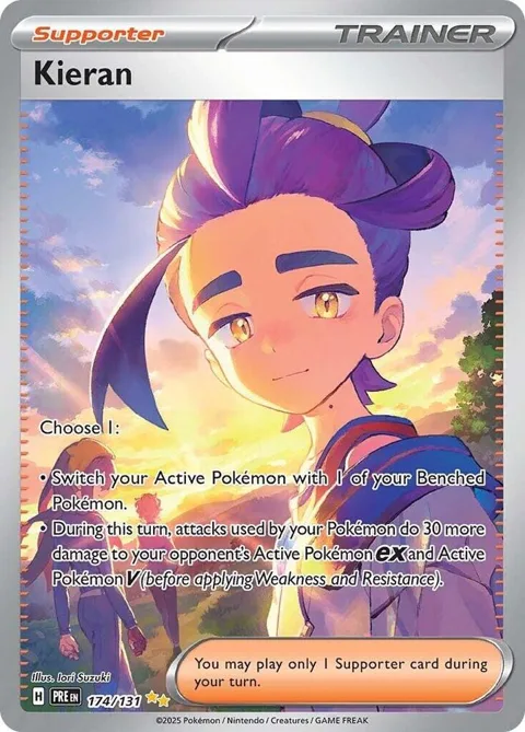 Kieran #174/131 Holofoil Pokémon card from Prismatic Evolutions