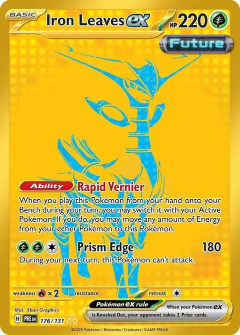 Iron Leaves ex #176/131 Holofoil Pokémon card from Prismatic Evolutions