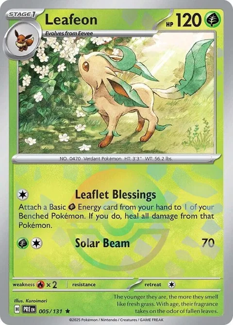Leafeon Poke Ball Pattern #005/131 Holofoil Pokémon card from Prismatic Evolutions