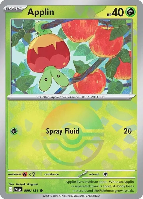 Applin Poke Ball Pattern #009/131 Holofoil Pokémon card from Prismatic Evolutions