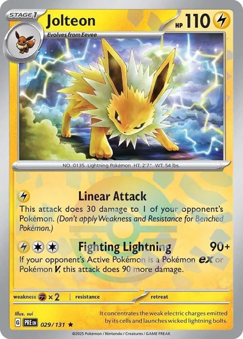 Jolteon Poke Ball Pattern #029/131 Holofoil Pokémon card from Prismatic Evolutions