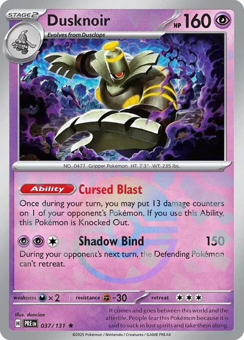 Dusknoir Poke Ball Pattern #037/131 Holofoil Pokémon card from Prismatic Evolutions