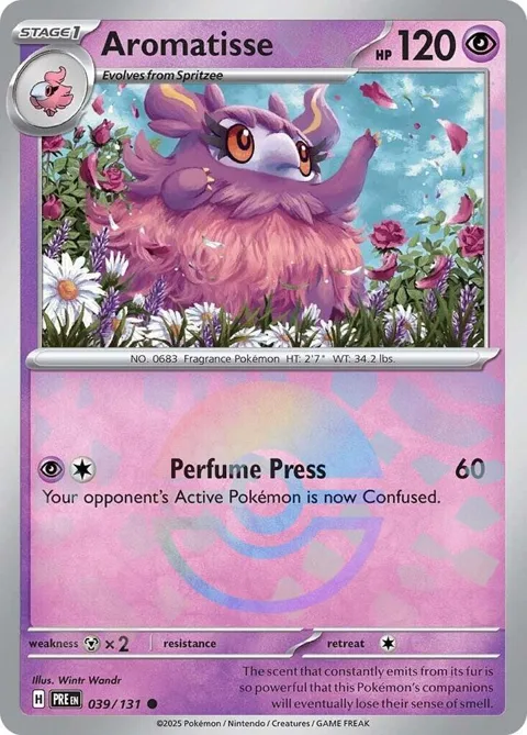 Aromatisse Poke Ball Pattern #039/131 Holofoil Pokémon card from Prismatic Evolutions