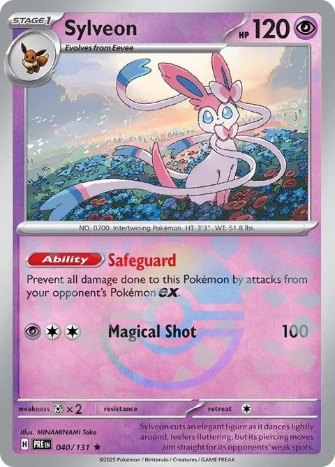 Sylveon Poke Ball Pattern #040/131 Holofoil Pokémon card from Prismatic Evolutions