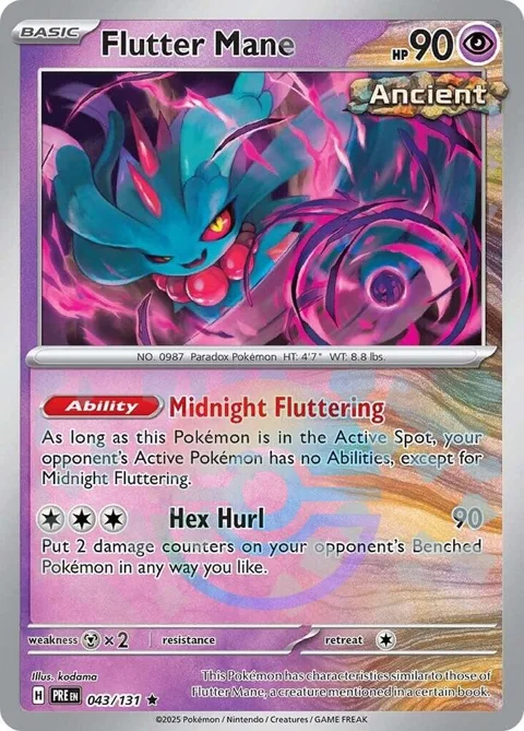 Flutter Mane Poke Ball Pattern #043/131 Holofoil Pokémon card from Prismatic Evolutions